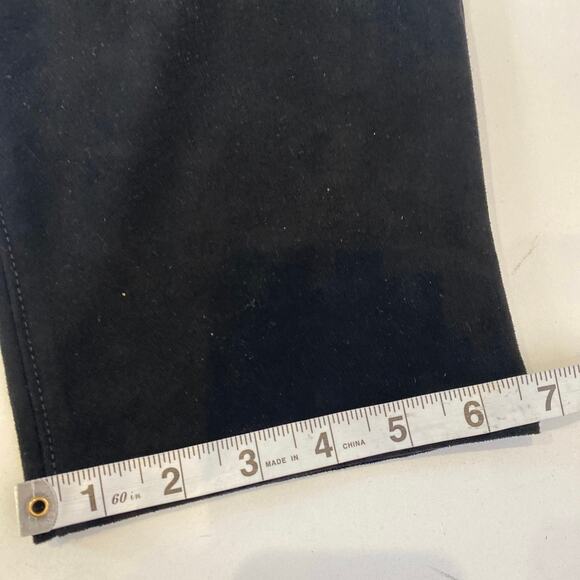 Chico’s Black Sueded Straight Leg Pants Pull On w/ Button EUC Sz 16 Polyester - Picture 14 of 14